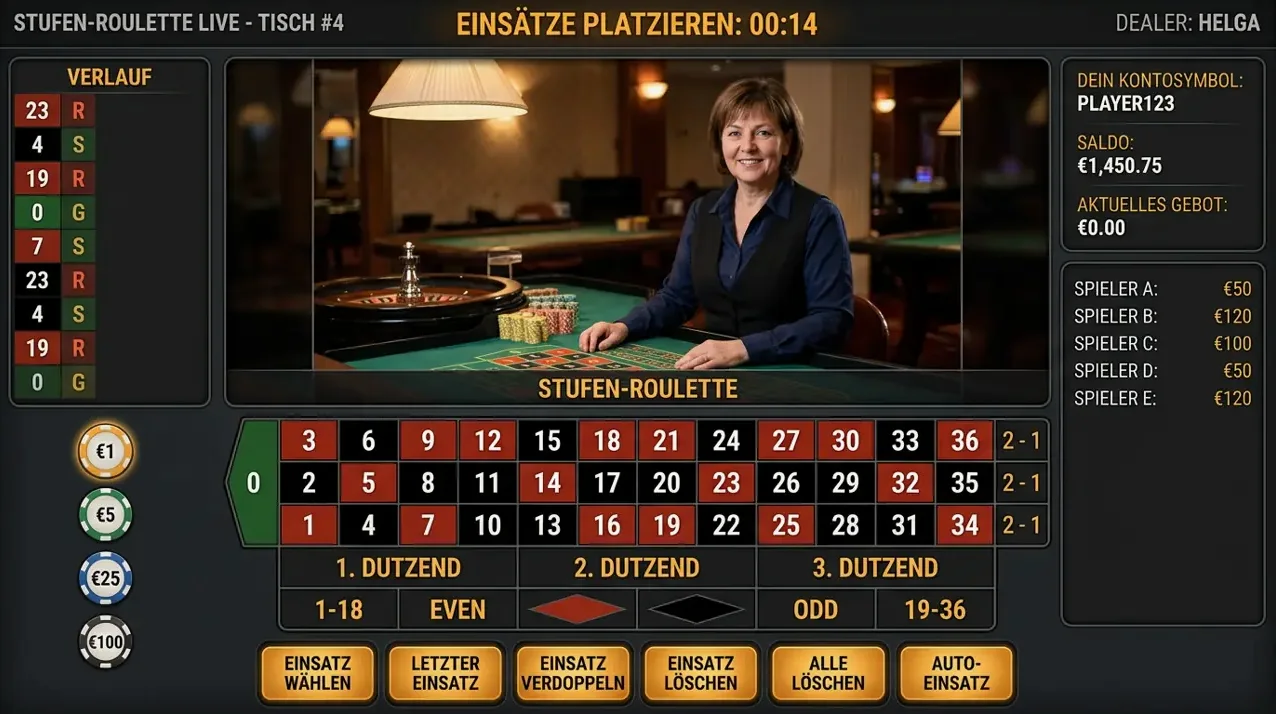 Live Dealer Tische bei Spinrollz